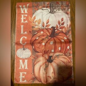 Garden Flag Autumn Fall Pumpkins 12" x 18" NWOT